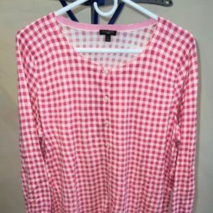 Talbot Woman Pink and White Gingham Cardigan. Size 1X